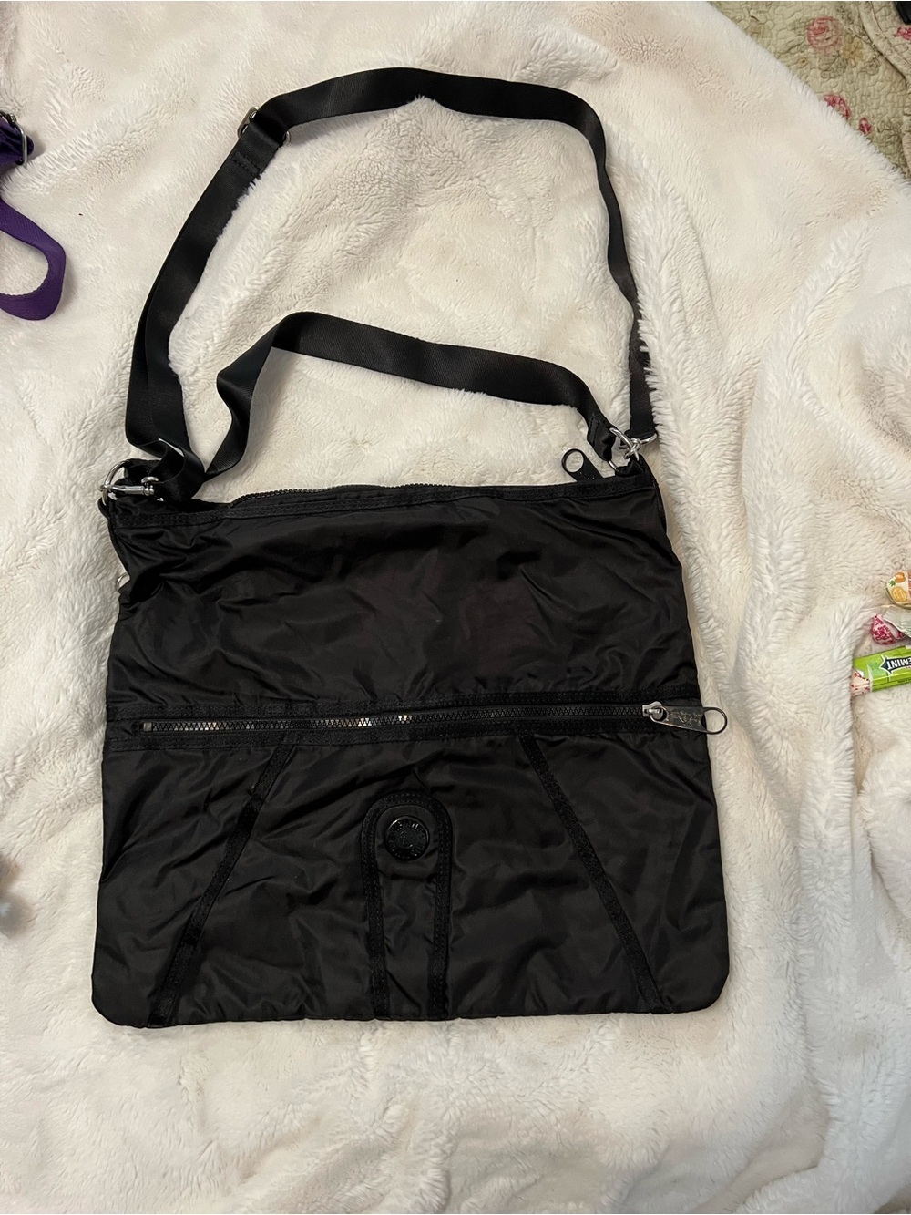 Kipling Black Nylon Crossbody Bag